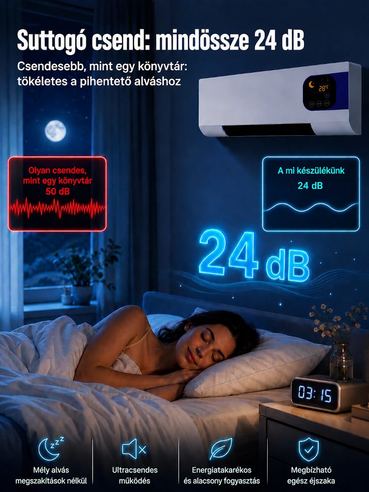 ⏰ Mindössze 3 másodperc alatt hűtse le a szobát akár 16°C-kal! Egész nap hűvös és kényelmes 🌎