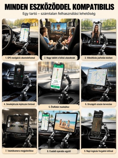 🚗 Univerzális Autós Pohártartó Tartó Telefonhoz és Tablethez – Maximum Stabilitás Rázkódás Nélkül!