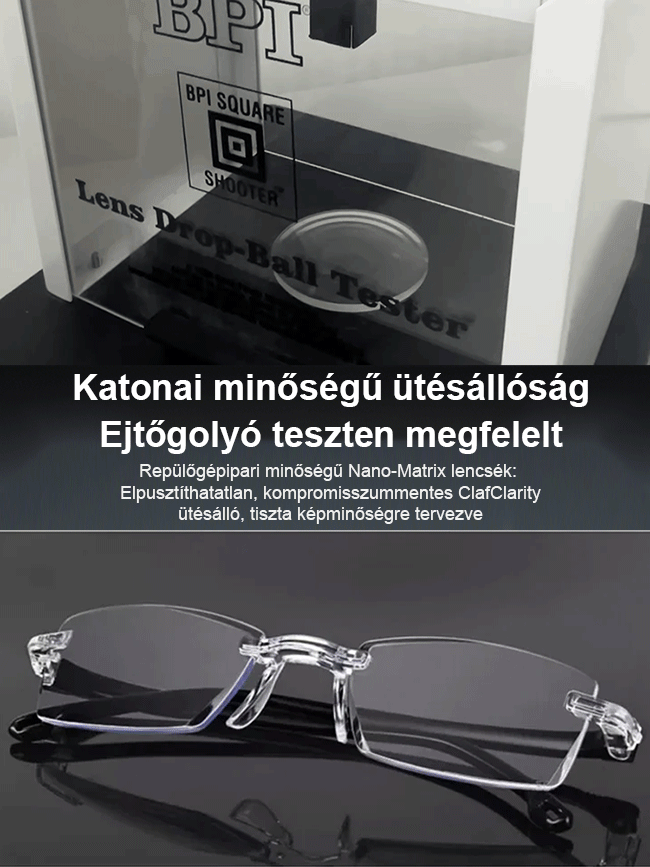 Kékszűrős, színt változtató olvasószemüveg