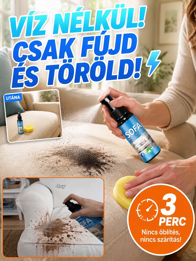 ✨ Nem kell mosni, nem kell öblíteni! – Prémium öblítés mentes kárpittisztító spray