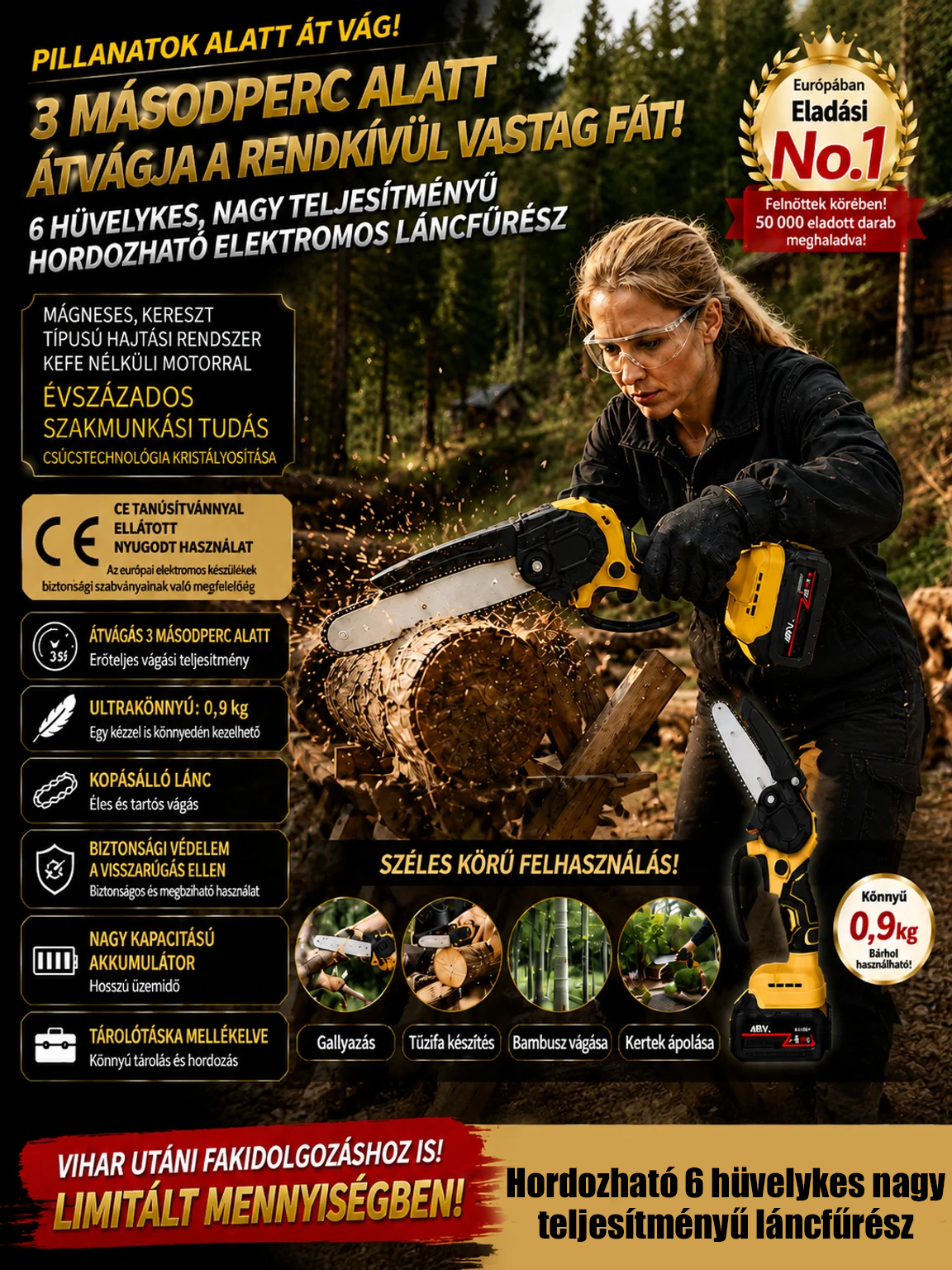 ⚡ 【-80% RENDKÍVÜLI AKCIÓ】 Vágjon le bármilyen vastag fát mindössze 3 másodperc alatt! 🌲
