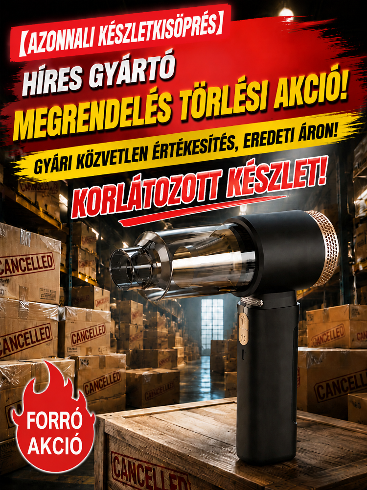 🚗 Tisztítás és felfújás egyetlen prémium eszközzel – Felejtsd el a zsúfolt csomagtartót!