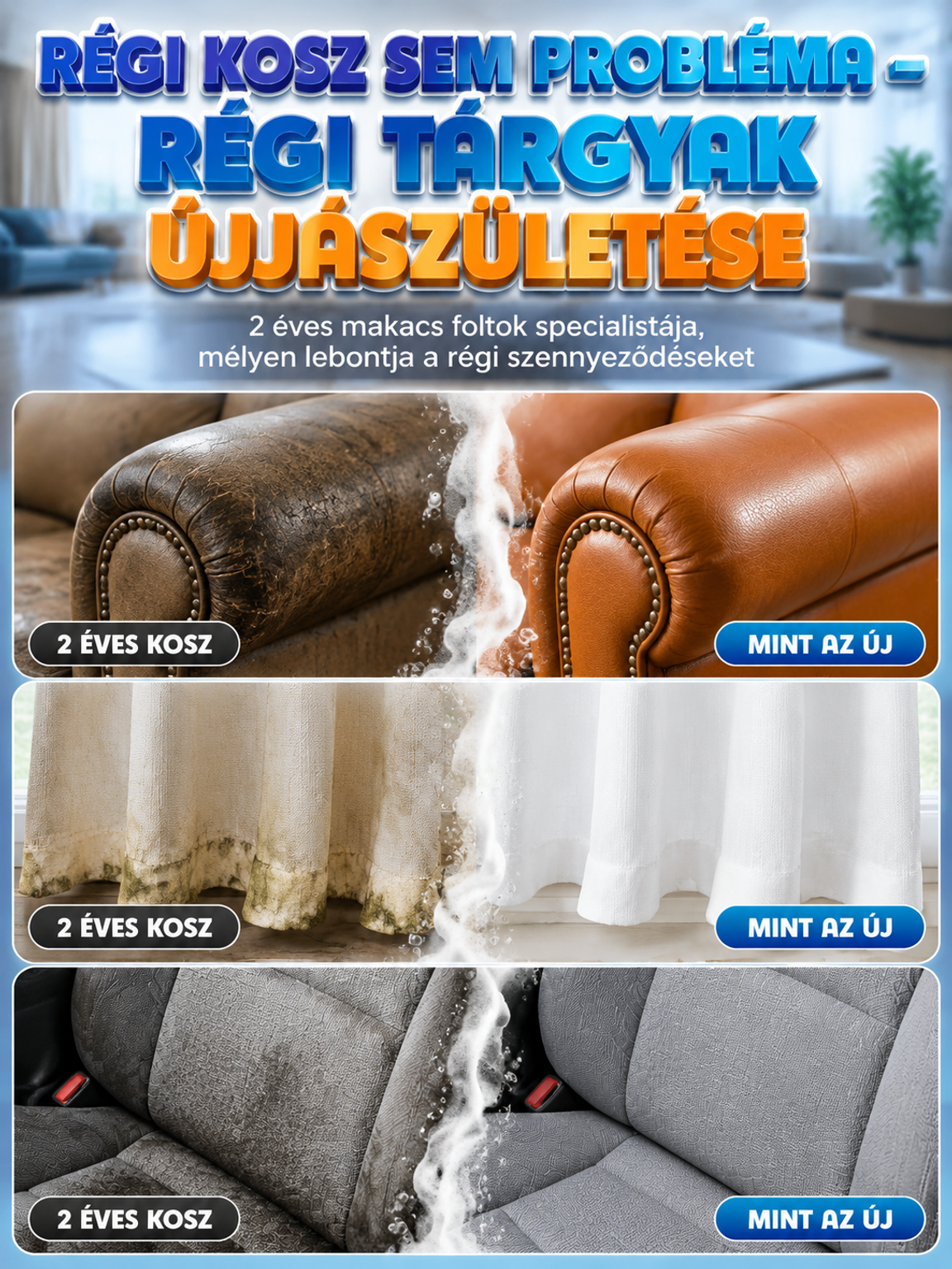 ✨Többcélú Habtisztító Spray – Gyors és Mélytisztítás Víz Nélkül!