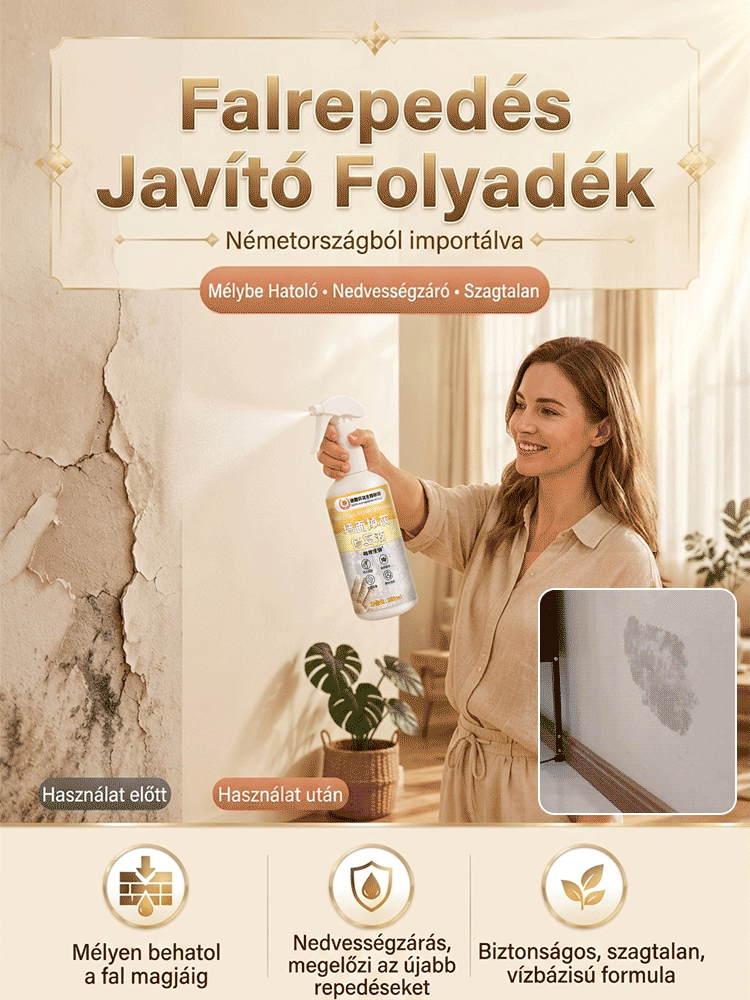 🛠️[Német Import] Nano-Kerámia Faljavító Spray: Professzionális Védelem a Repedések és Beázás Ellen (Gyári Tisztítás)