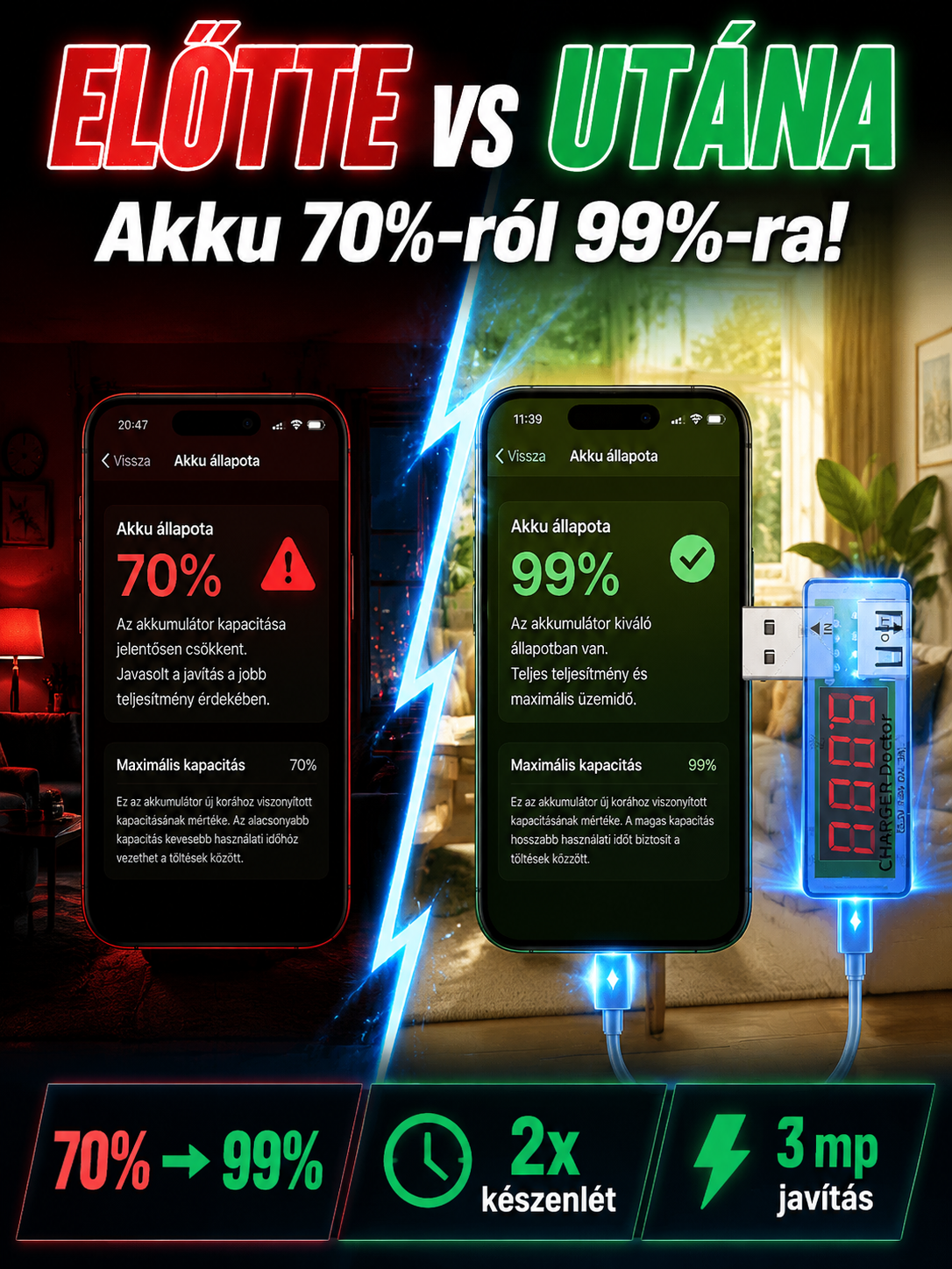 📱Megoldás a melegedésre és a gyors merülésre! Intelligens telefonjavító! Minden márkához tökéletes!🌐