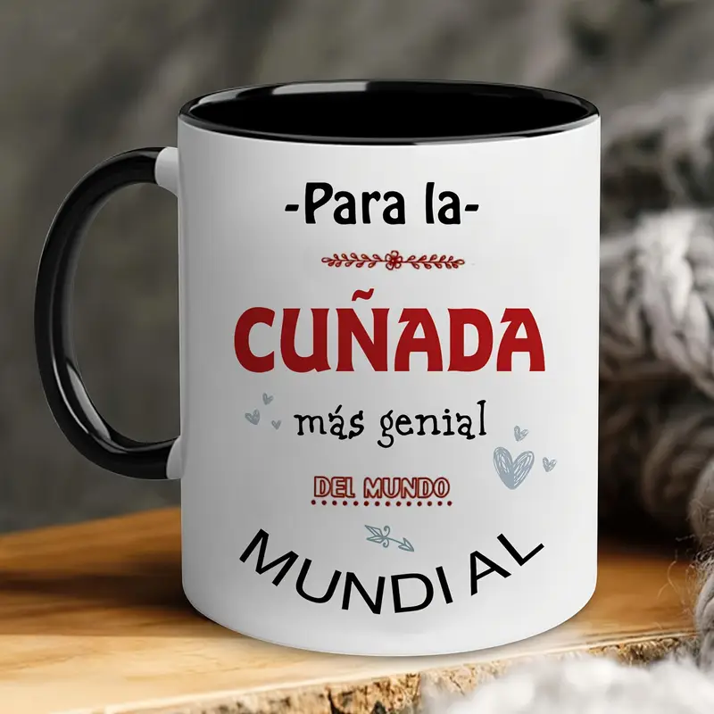 11.1oz Spanish-Inspired Ceramic Mug with "Para la mi mejor amiga del mundo" Design - Microwave Safe, Durable & Lightweight for Camping, Picnics, Travel - Perfect Gift for Sister-in-Law, Best Friend, Holidays