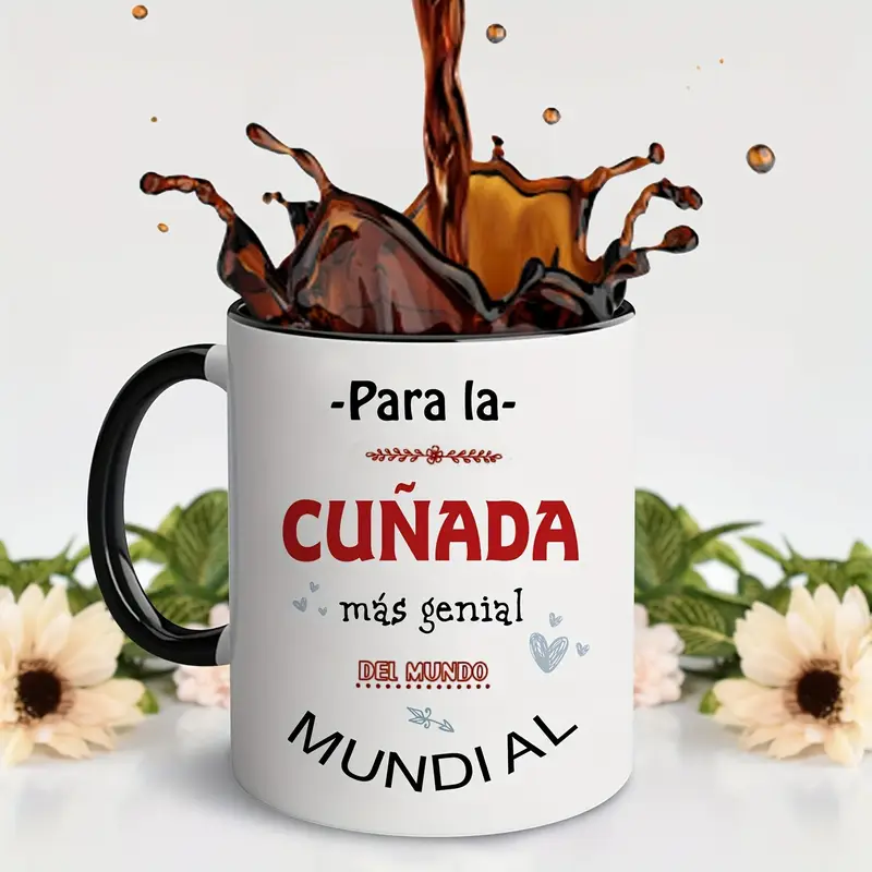 11.1oz Spanish-Inspired Ceramic Mug with "Para la mi mejor amiga del mundo" Design - Microwave Safe, Durable & Lightweight for Camping, Picnics, Travel - Perfect Gift for Sister-in-Law, Best Friend, Holidays