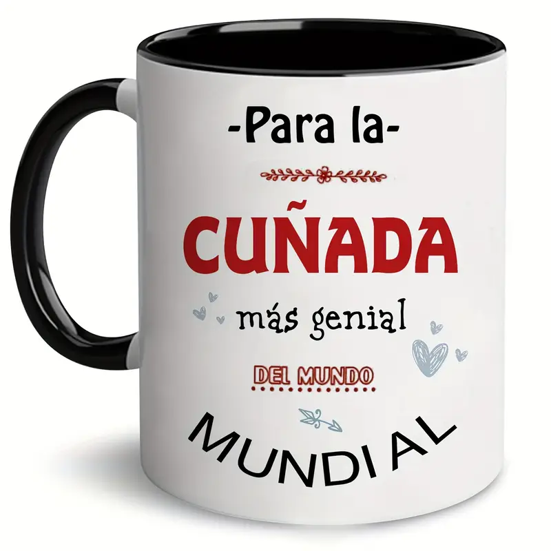 11.1oz Spanish-Inspired Ceramic Mug with "Para la mi mejor amiga del mundo" Design - Microwave Safe, Durable & Lightweight for Camping, Picnics, Travel - Perfect Gift for Sister-in-Law, Best Friend, Holidays