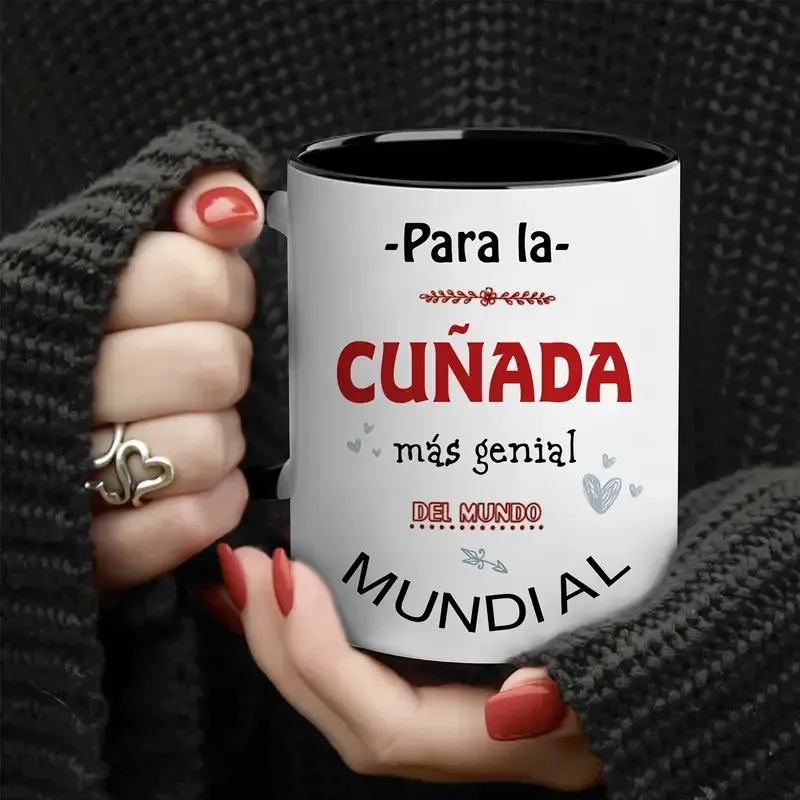 11.1oz Spanish-Inspired Ceramic Mug with "Para la mi mejor amiga del mundo" Design - Microwave Safe, Durable & Lightweight for Camping, Picnics, Travel - Perfect Gift for Sister-in-Law, Best Friend, Holidays