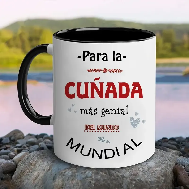 11.1oz Spanish-Inspired Ceramic Mug with "Para la mi mejor amiga del mundo" Design - Microwave Safe, Durable & Lightweight for Camping, Picnics, Travel - Perfect Gift for Sister-in-Law, Best Friend, Holidays