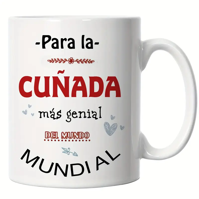 11.1oz Spanish-Inspired Ceramic Mug with "Para la mi mejor amiga del mundo" Design - Microwave Safe, Durable & Lightweight for Camping, Picnics, Travel - Perfect Gift for Sister-in-Law, Best Friend, Holidays
