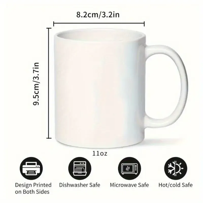 Charming 11oz White Ceramic Coffee Mug
