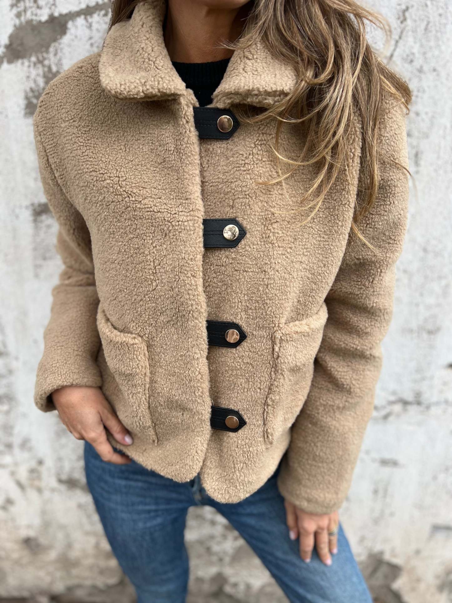2024 Winter new lamb thick coat short jacket with pockets