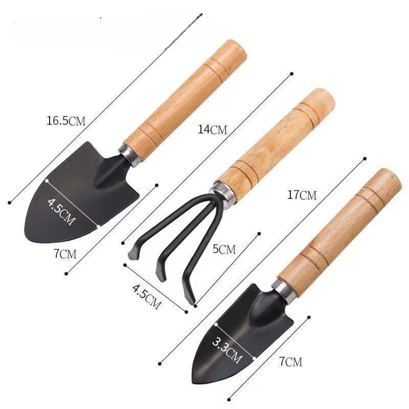 Heavy Duty 3-Piece Gardening Tool Set for Digging, Planting, Repotting Succulents