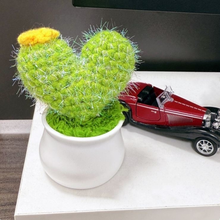 4-Piece Set of Felt Cactus Decor