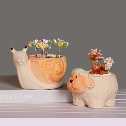 Creative Animal Planters - Lamb, Snail, and Owl Designs