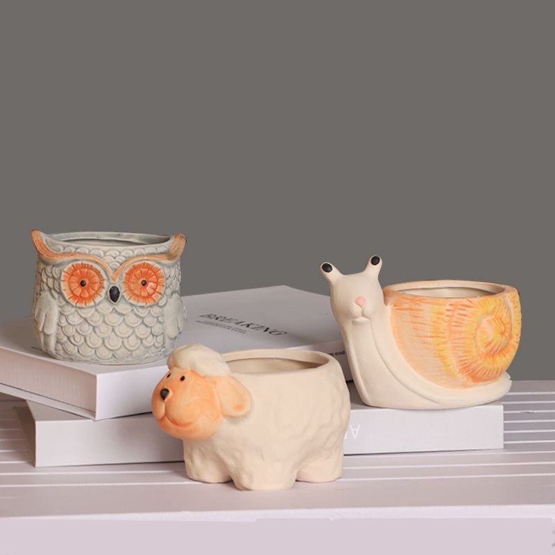 Creative Animal Planters - Lamb, Snail, and Owl Designs