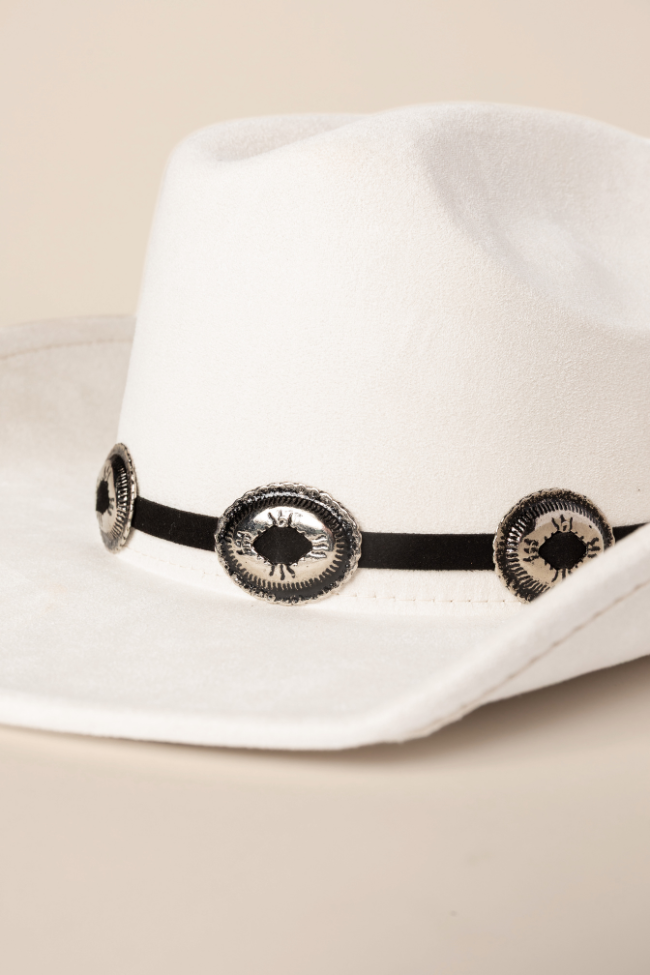 Concho Cream Cowboy Hat-Sunny Prom