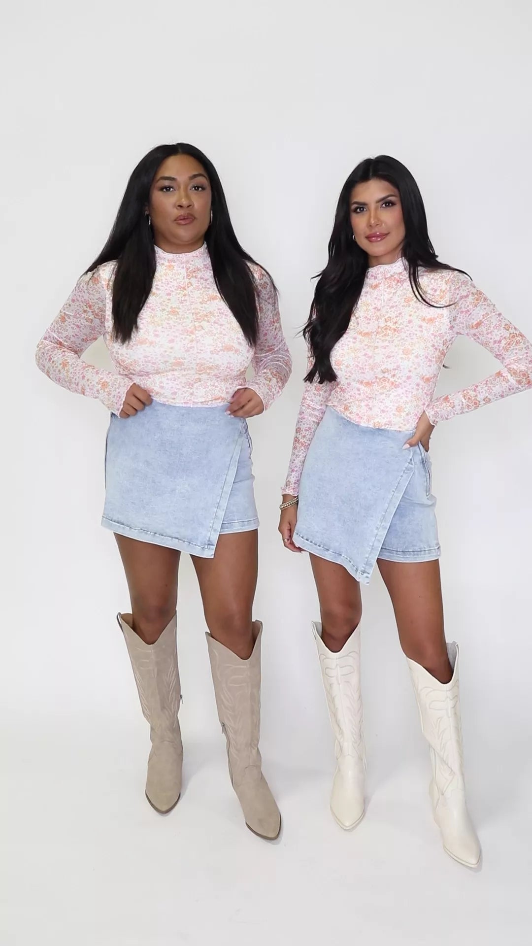 My Favorite Light Wash Acid Wash Denim Skort-Sunny Prom