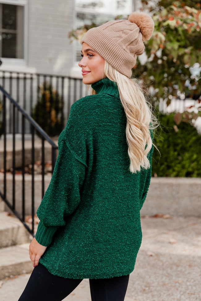 Haven't You Heard Hunter Green Turtleneck Sweater FINAL SALE-Sunny Prom