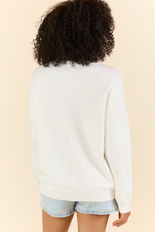 Home Of The Free Ivory Textured Flag Sweater FINAL SALE-Sunny Prom