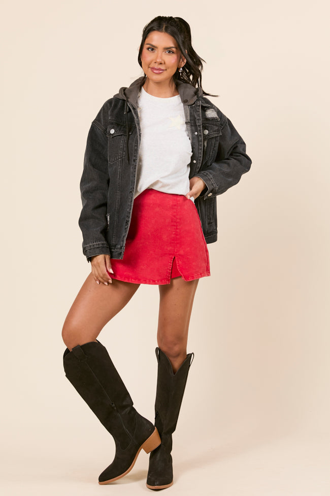 Parker Charcoal Hooded Denim Jacket-Sunny Prom