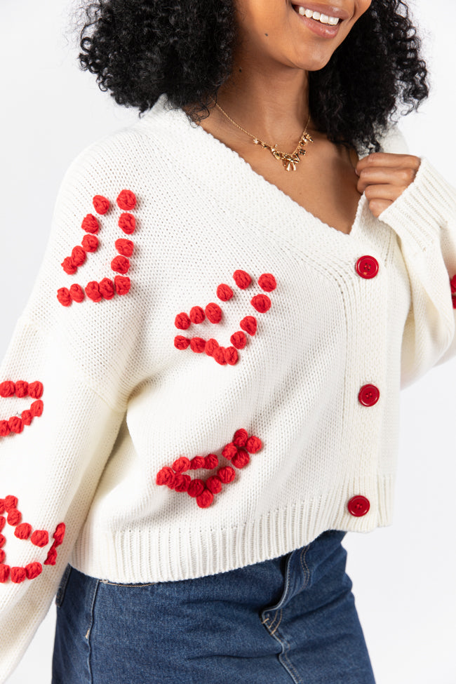 Better Together Ivory Heart Embroidered Cardigan FINAL SALE-Sunny Prom