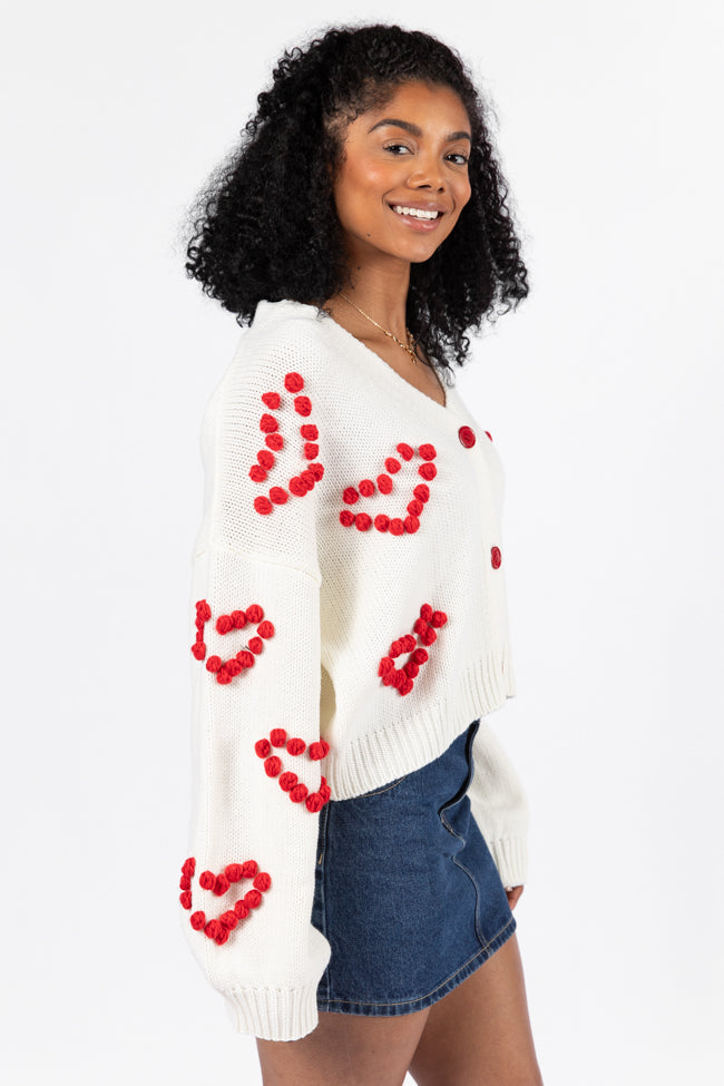 Better Together Ivory Heart Embroidered Cardigan FINAL SALE-Sunny Prom
