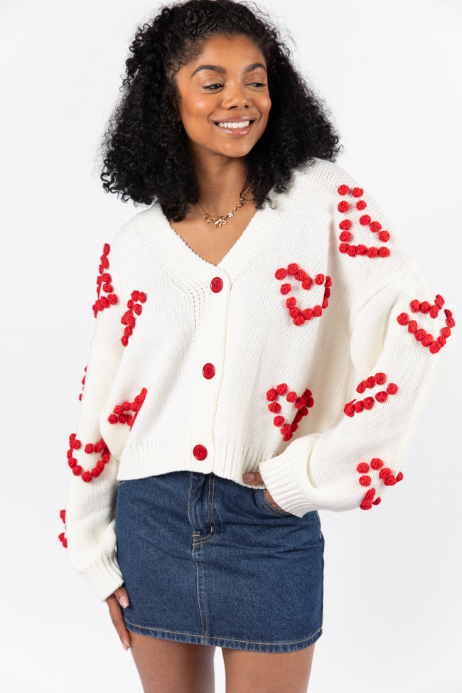 Better Together Ivory Heart Embroidered Cardigan FINAL SALE-Sunny Prom