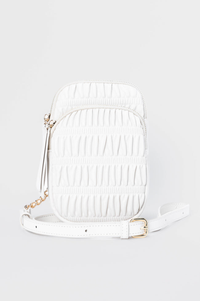Ivory Ruched Crossbody Purse SALE-Sunny Prom