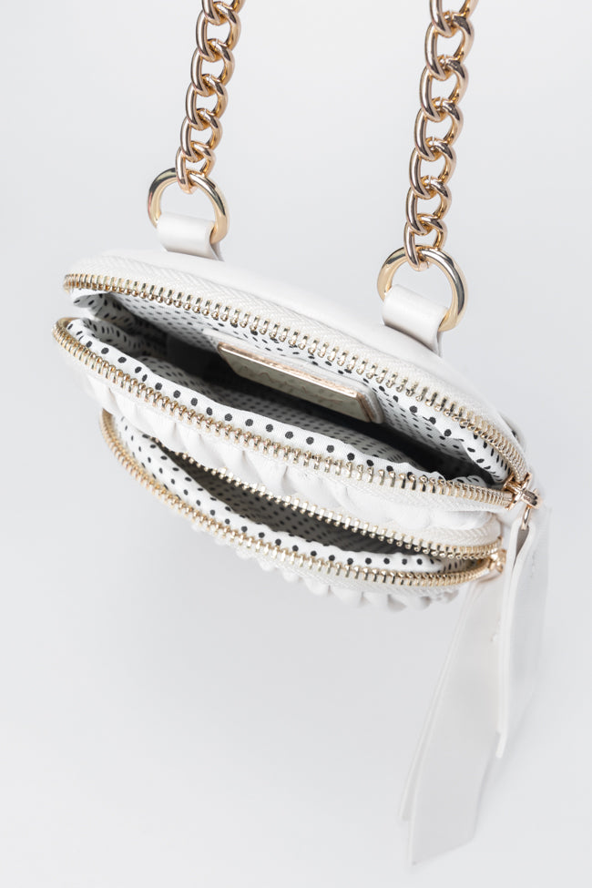 Ivory Ruched Crossbody Purse SALE-Sunny Prom