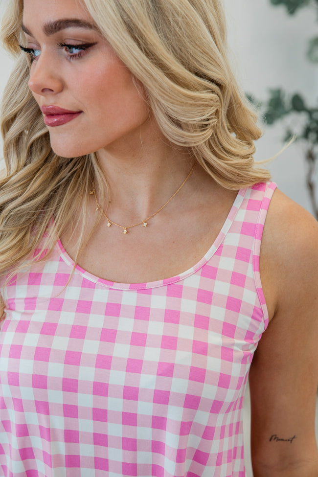 Classic Cuddly Bamboo Pink Gingham Tank Set FINAL SALE-Sunny Prom