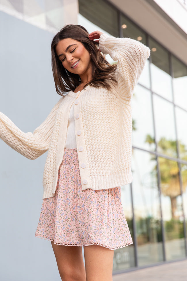 Do Me A Solid Cream Button Up Cardigan FINAL SALE-Sunny Prom
