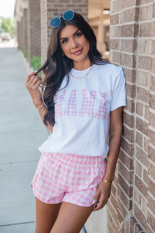 Mama Gingham White Graphic Tee SALE-Sunny Prom