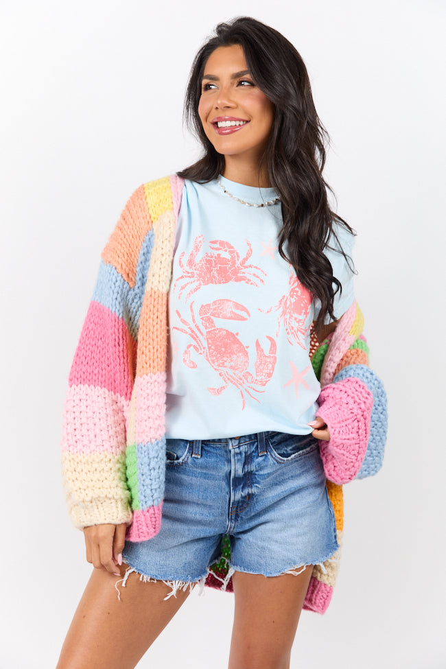Crabby Light Blue Graphic Tee SALE-Sunny Prom