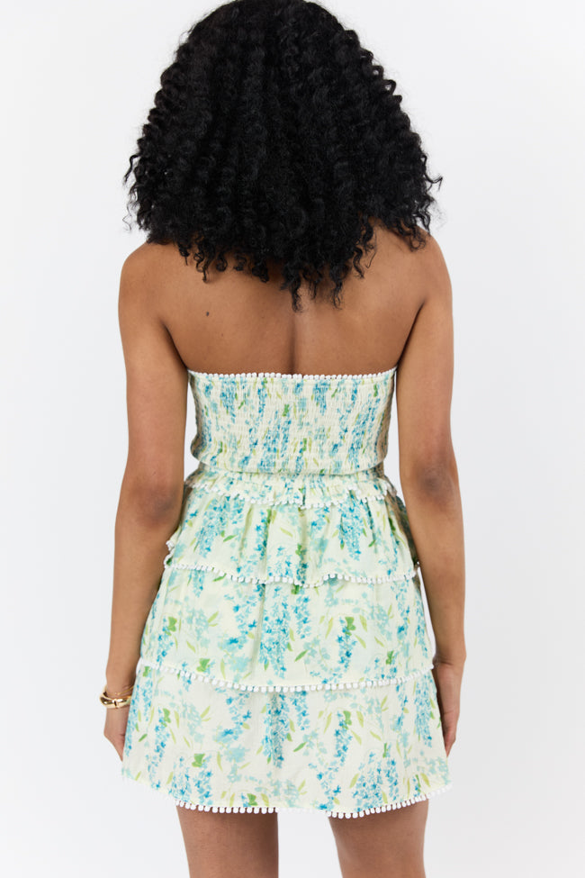 Garden Essence Multi Floral Strapless Mini Dress FINAL SALE-Sunny Prom