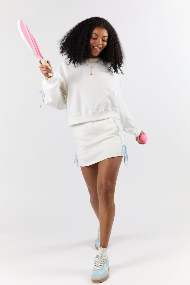 Close Ties White Bow Skort FINAL SALE-Sunny Prom