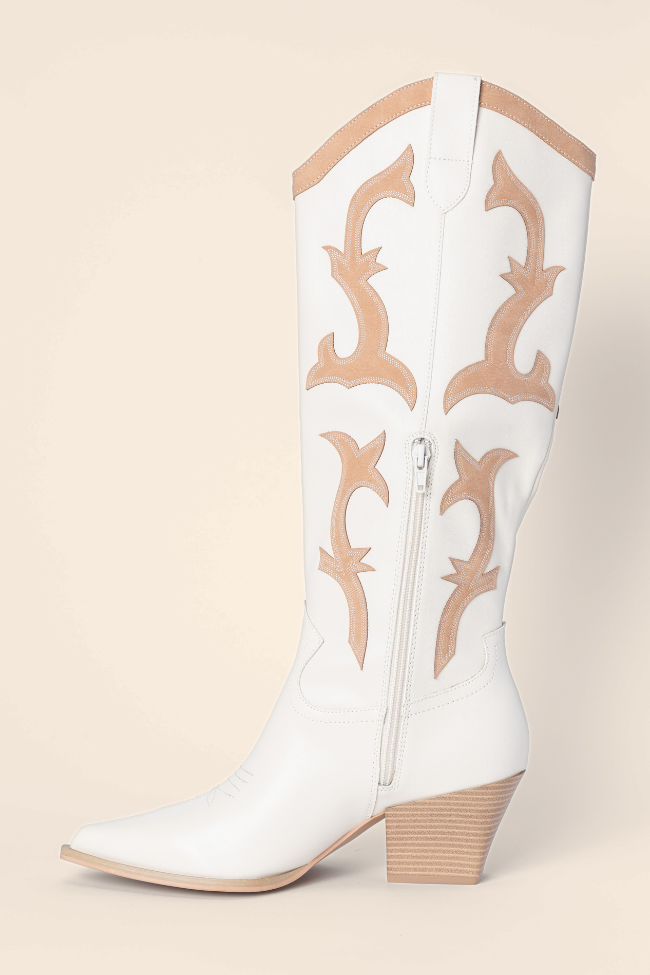 Adriana Beige Cowboy Boots SALE-Sunny Prom