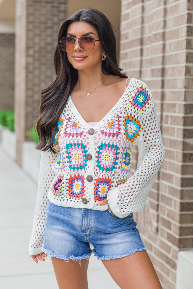 Evermore Elegance Cream Crochet Cardigan FINAL SALE-Sunny Prom