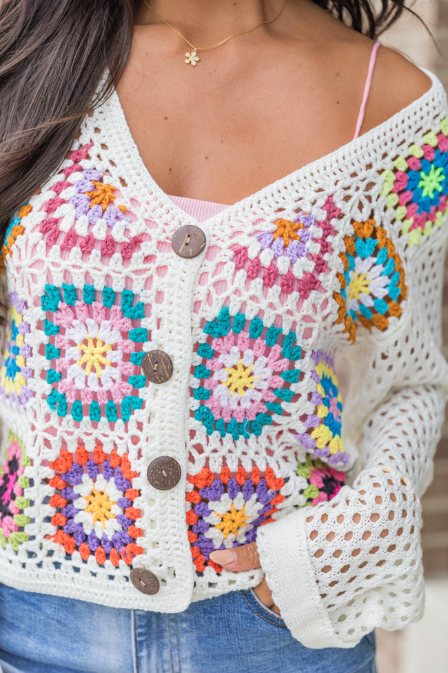 Evermore Elegance Cream Crochet Cardigan FINAL SALE-Sunny Prom