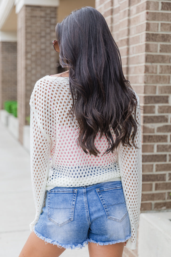 Evermore Elegance Cream Crochet Cardigan FINAL SALE-Sunny Prom