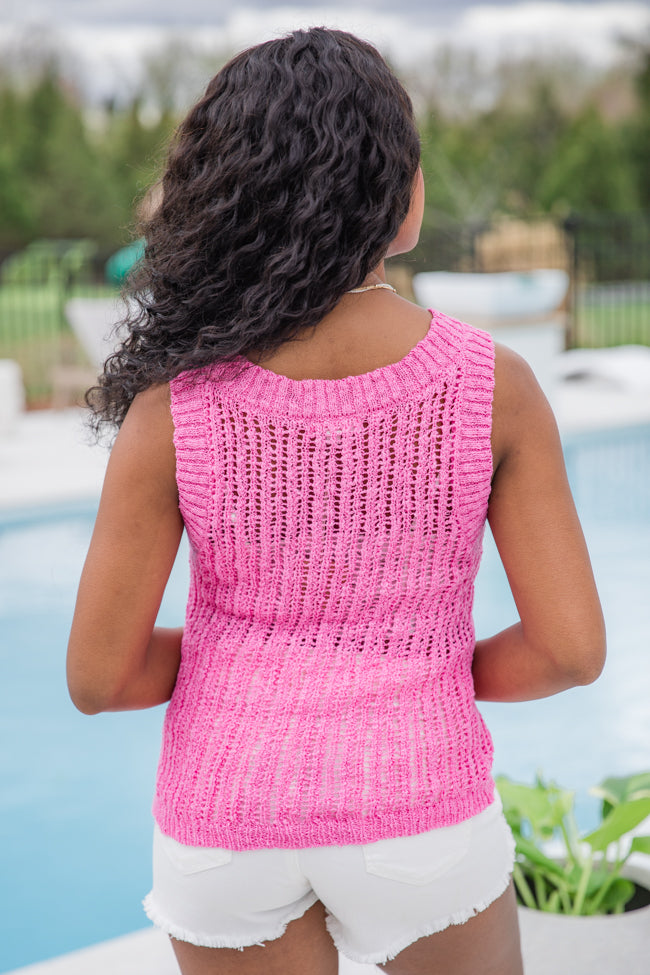 French Market Pink High Neck Sweater Tank FINAL SALE-Sunny Prom