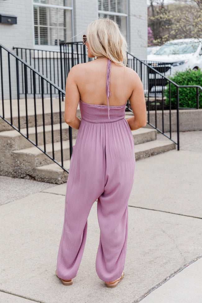 Draw Me In Mauve Halter Neck Jumpsuit FINAL SALE-Sunny Prom
