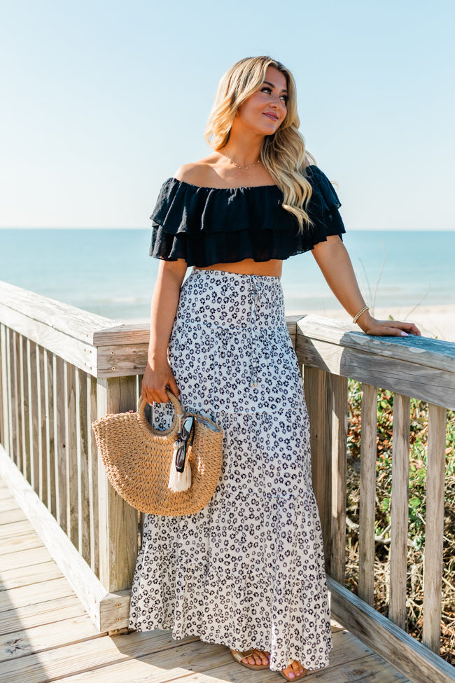 Swaying In A Breeze Black Linen Blouse FINAL SALE-Sunny Prom