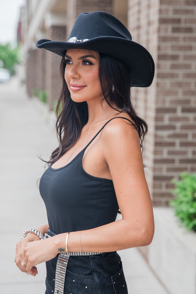 See You There Black Cami Bodysuit FINAL SALE-Sunny Prom