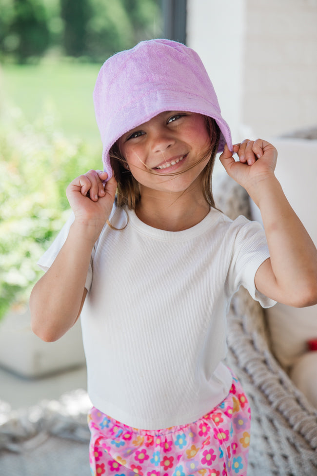 Kid's Purple Terry Bucket Hat FINAL SALE-Sunny Prom