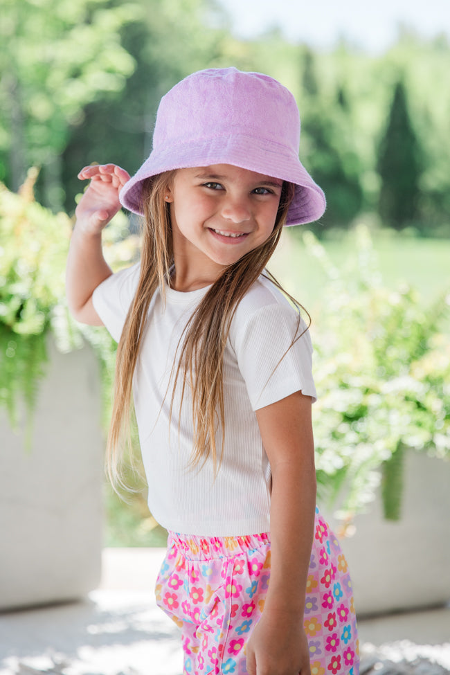 Kid's Purple Terry Bucket Hat FINAL SALE-Sunny Prom