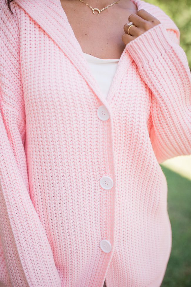 All In Theory Pink Oversized Cardigan-Sunny Prom