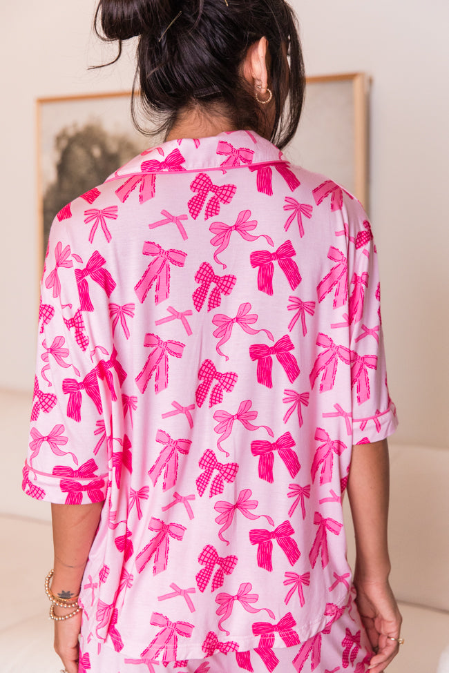 Good To Get Away In Put A Bow On It Pajama Top FINAL SALE-Sunny Prom