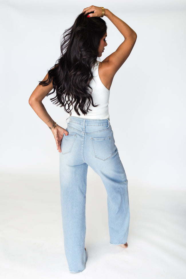 Kelsea Light Wash Wide Leg Jeans-Sunny Prom